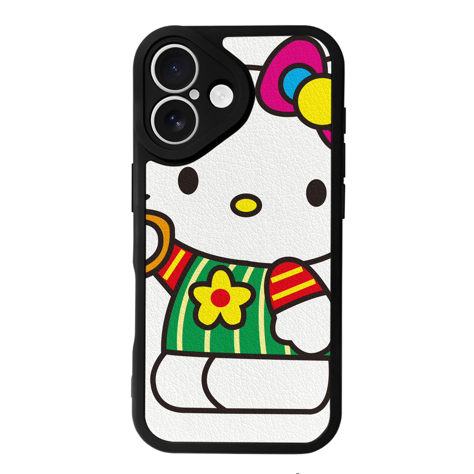 （画像用） Hello Kitty ハローキティ 【iPhone 16シリーズ対応】シリコンスマホケース（レザー調） 材質：シリコン